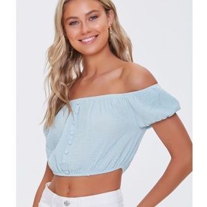 NWT Off-the-Shoulder Crop Top